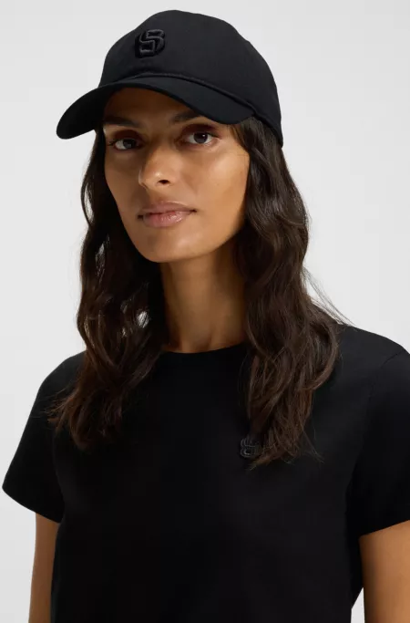 Cotton cap with embroidered Double B monogram