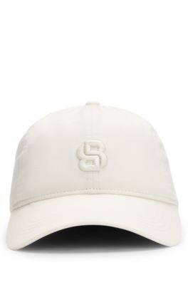 Cap aus Baumwolle mit aufgesticktem Double-B-Monogramm, Wei&szlig;