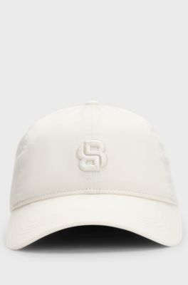 Casquette en coton avec monogramme double&nbsp;B brod&eacute;, Blanc