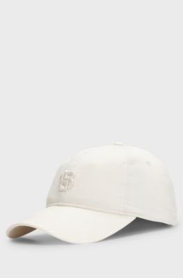 Cotton cap with embroidered Double B monogram, White