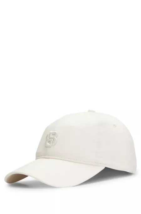 Cotton cap with embroidered Double B monogram