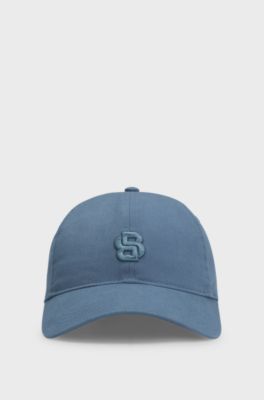 Cap aus Baumwolle mit aufgesticktem Double-B-Monogramm, Blau