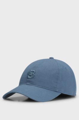 Casquette en coton avec monogramme double&nbsp;B brod&eacute;, Bleu