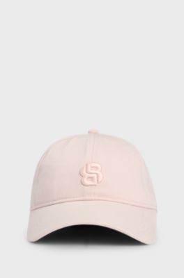 Cotton cap with embroidered Double B monogram, light pink