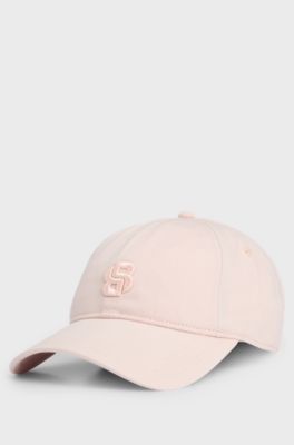 Cotton cap with embroidered Double B monogram, light pink