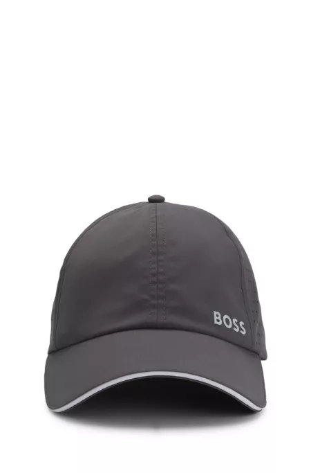 Taffeta cap with laser-cut dot pattern