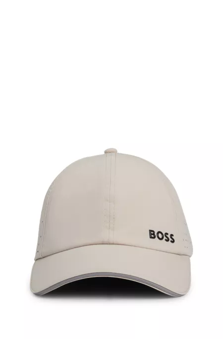 Taffeta cap with laser-cut dot pattern
