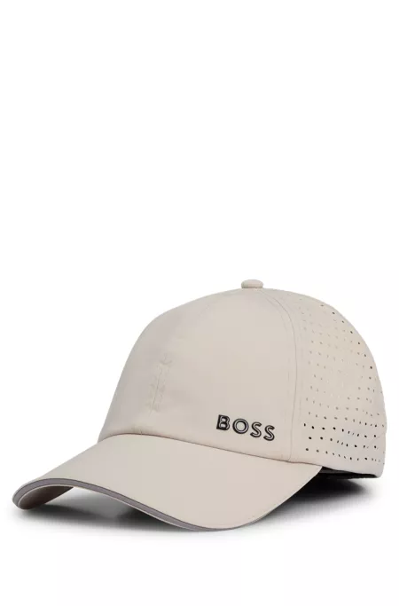 Taffeta cap with laser-cut dot pattern