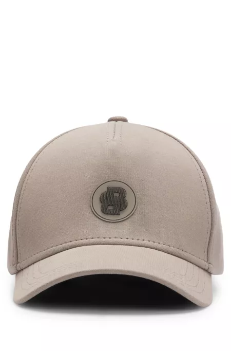 Cotton-blend cap with Double B monogram patch