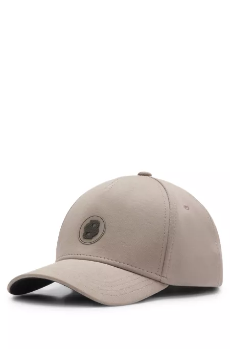 Cotton-blend cap with Double B monogram patch
