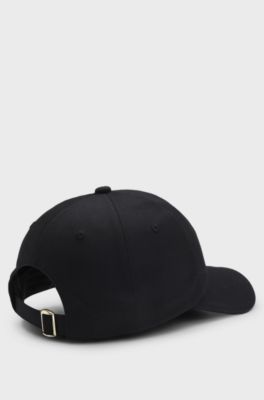 Cap aus Baumwoll-Twill mit Metall-Logo, Schwarz