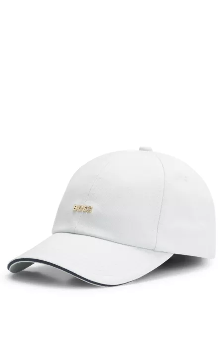 Cotton-twill cap with metal logo