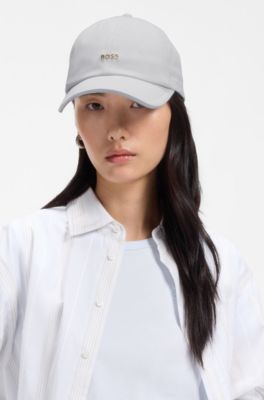 Cotton cap with metal logo lettering, Light Blue