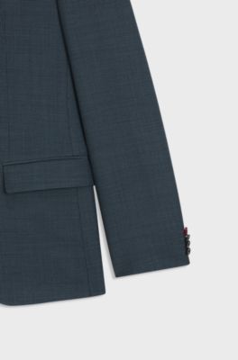 Two-piece extra-slim-fit suit in performance-stretch cloth, Blue