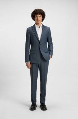 Two-piece extra-slim-fit suit in performance-stretch cloth, Blue