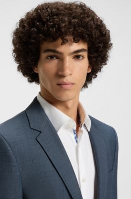 Two-piece extra-slim-fit suit in performance-stretch cloth, Blue