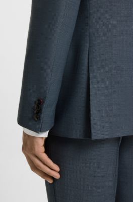 Two-piece extra-slim-fit suit in performance-stretch cloth, Blue