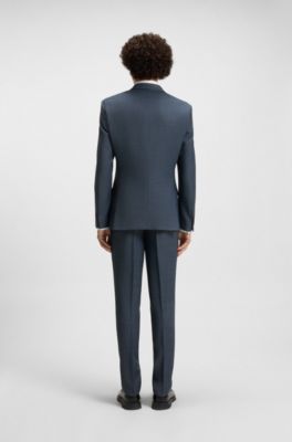 Two-piece extra-slim-fit suit in performance-stretch cloth, Blue