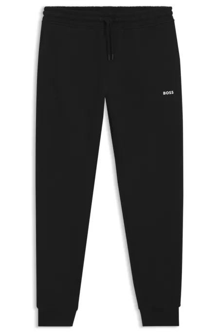 Cotton-terry tracksuit bottoms with logo detail