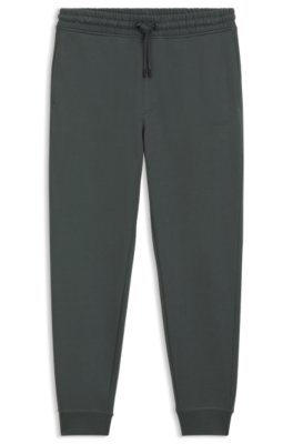 Boss Uomo Verde Scuro Pantaloni Della Tuta In Terry Di Cotone Con Logo