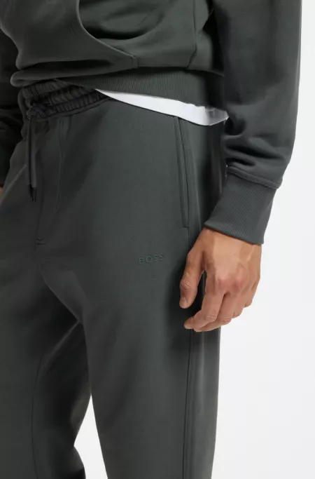 Cotton-terry tracksuit bottoms with logo detail