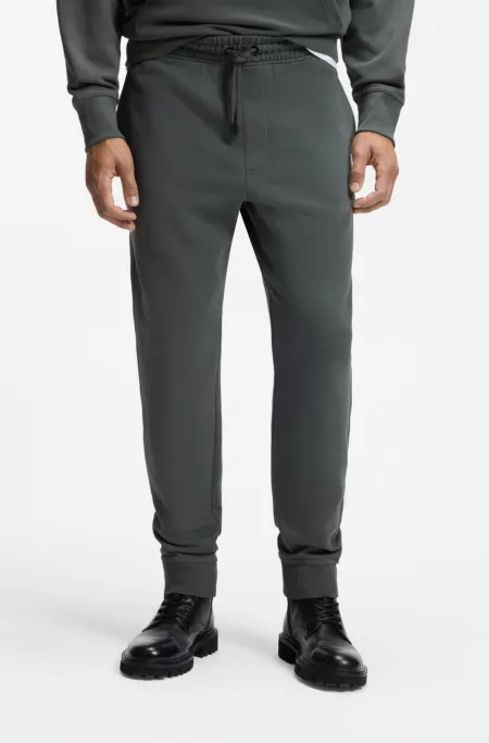 Cotton-terry tracksuit bottoms with logo detail