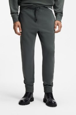 Cotton-terry tracksuit bottoms with logo detail