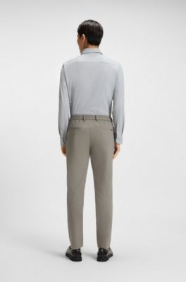 Slim-fit shirt in micro-structured performance-stretch jersey, Green