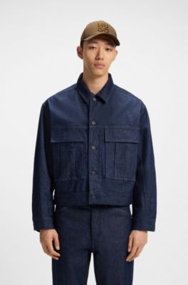 Cotton-twill cap with embroidered stacked logo, Brown