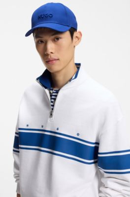 Pet van katoenen twill met logo , Blauw