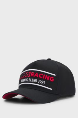 Cotton-twill cap with racing logo, Black