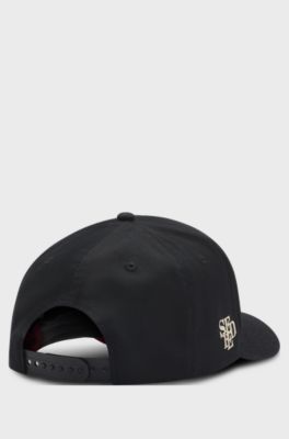 Cotton-twill cap with racing logo, Black