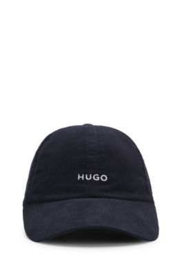 Cotton-corduroy cap with embroidered logo, Dark Blue