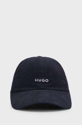 Cotton-corduroy cap with embroidered logo, Dark Blue