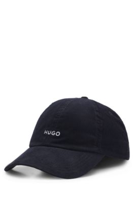 Cotton-corduroy cap with embroidered logo, Dark Blue