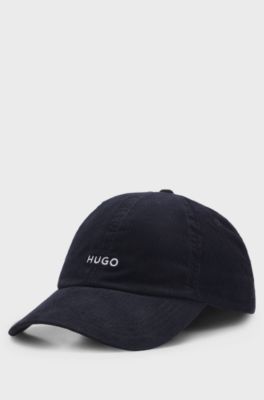 Cotton-corduroy cap with embroidered logo, Dark Blue