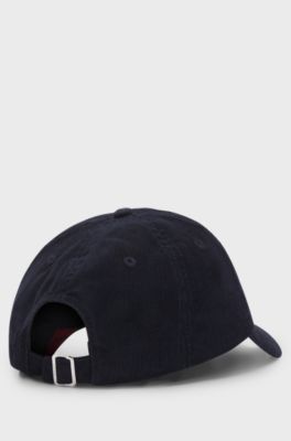 Cotton-corduroy cap with embroidered logo, Dark Blue