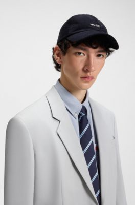 Cotton-corduroy cap with embroidered logo, Dark Blue