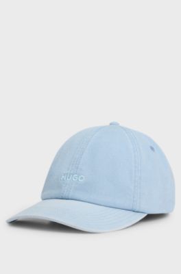 Cotton-twill 6-panel cap with embroidered logo, Light Blue
