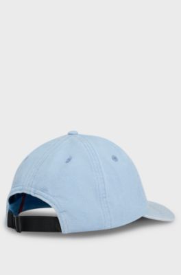 Cotton-twill 6-panel cap with embroidered logo, Light Blue