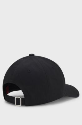 Cotton-twill cap with stacked-logo lettering, Black