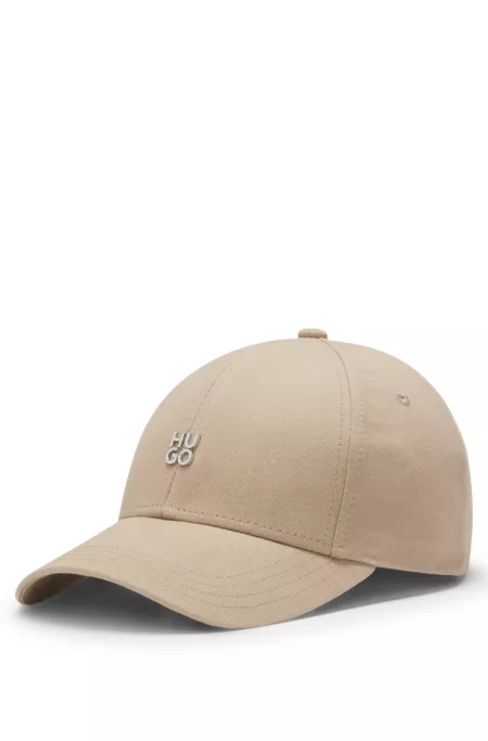 Cotton-twill cap with stacked-logo lettering