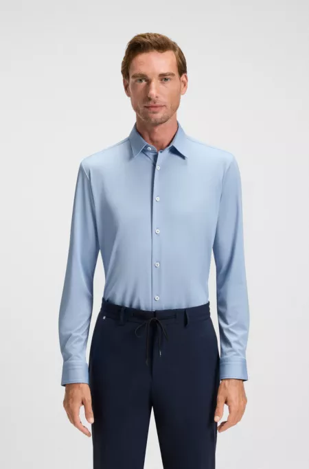 Chemise Slim en tissu stretch performant structuré