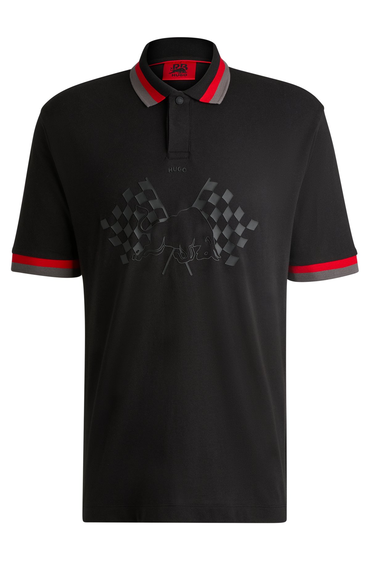 HUGO - HUGO x RB relaxed-fit polo shirt with signature bull motif