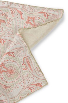 Silk pocket square with digital prints, Light Beige