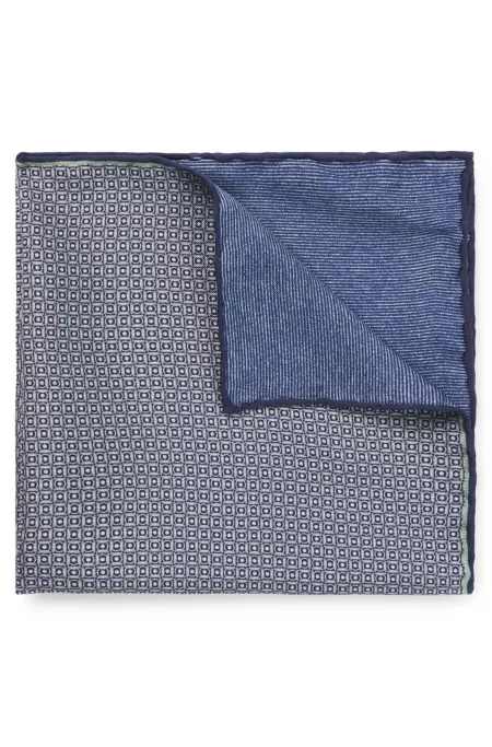 Silk pocket square with digital prints