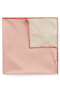 Silk pocket square with digital prints, Light Red
