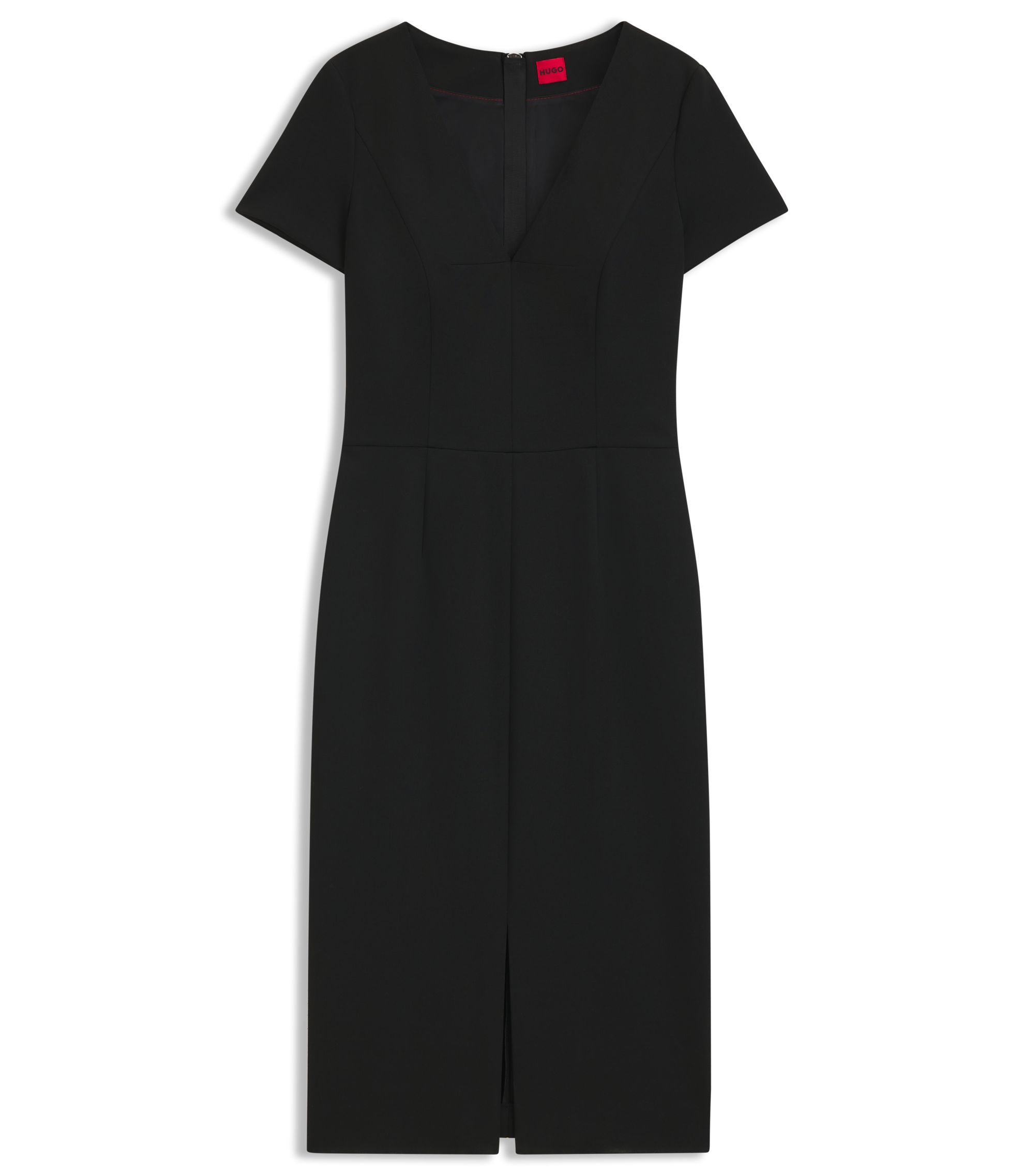 black long sleeve dress cut out Black Fringe Cut Out Lace Up Back Long Sleeves Dress main image 0