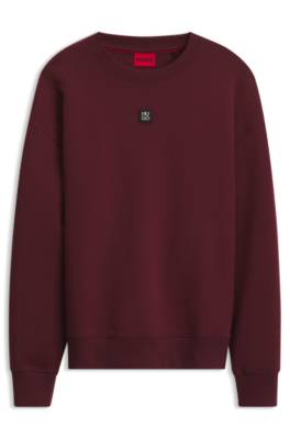 Hugo Cotton-blend sweatshirt with stacked-logo badge herr – bild 4