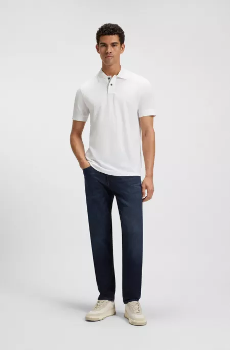 Tapered-fit jeans in blue comfort-stretch denim